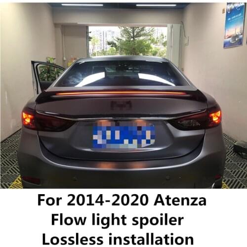 For Mazda6 Atenza Spoiler 2014-2020 Mazda6 Atenza flow light Spoiler ABS plastic Material Car Rear Wing Color Rear Spoiler