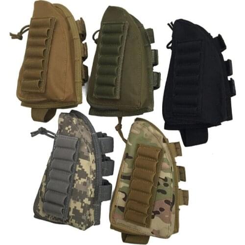 Tactical Hunting Rifle Buttstock Cheek Rest Rifle Stock Ammo Shell Nylon Magazine Molle Pouch Holder 5 colors