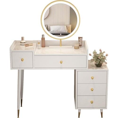 TT Nordic Light Luxury Dressing Table Bedroom Modern Minimalist Makeup Table Womens Ins Style Small Apartment Storage Cabinet