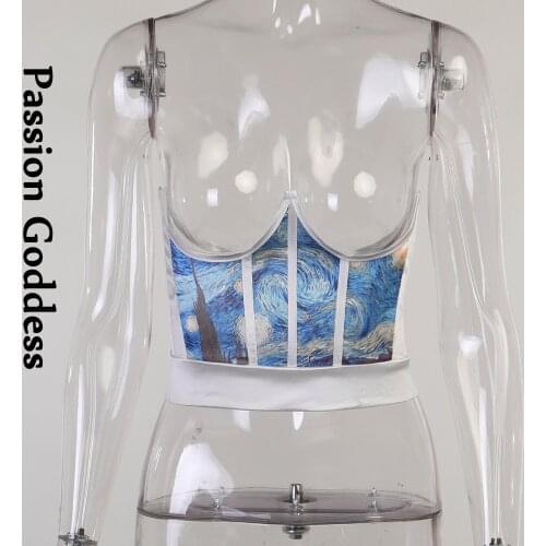 Vintage Elegant Women Oil Painting Corset Bustiers Satin Crown Girdle Slim Waist Belt Underbust Fishbone Corset Top Curve Shaper