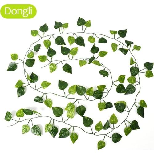 240cm Green Silk Artificial Hanging Ivy Leaf Garland Plants Vine grape Leaves 1Pcs Home Bathroom Decoration Garden Party Decor