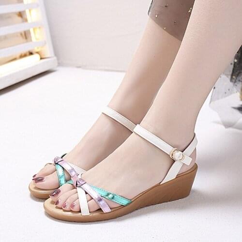 2021 Summer Shoes Women Wedges Sandals Elegant Ladies Fashion Sandals Casual Woman Shoes Wedge Heel 4cm A2378