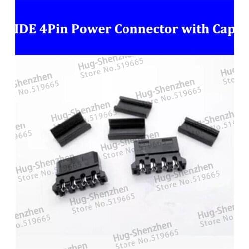 10pcs/lot Black IDE 4Pin male Power Connector With end(90 degree) Cap or 180 degree cap