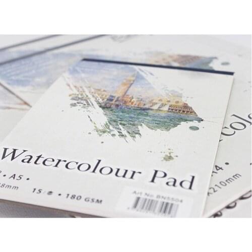 15 Sheets A3/A4/A5 Watercolor Paper Sketch Book Notepad for Painting Drawing Notebook Art Supplies C5AE