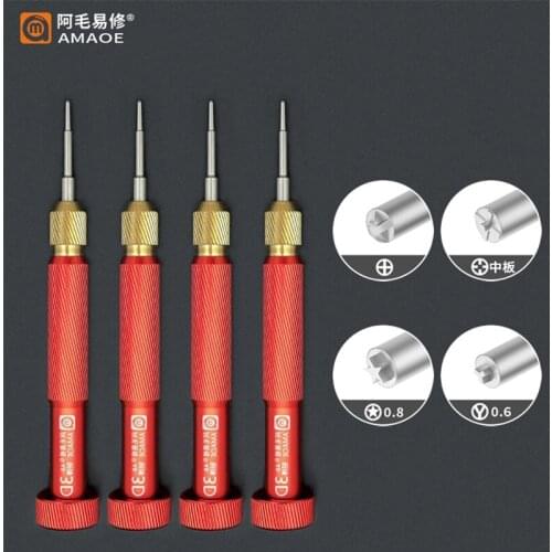 AMAOE 3D Screwdriver Replaceable Batch Head Y0.6/T1/T2 Phone Repair Aluminum Screwdrivers Replaceable Batch Head