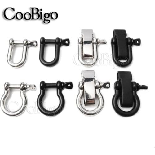 5pcs M5 Screw Pin D Bow Anchor Shackle Parachute Cord Metal 550 Paracord Bracelet Adjustable Outdoor Camping Hiking Kits