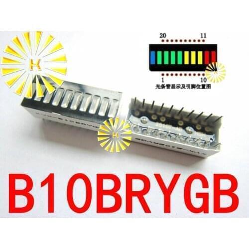 5PCS X 10 grid digital segment LED light bar super bright 2 red+3 yellow+4 green+1 blue light flat tube B10BRYGB Light Beads