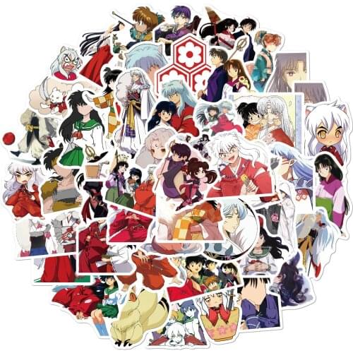 50 Pcs/pack New Japanese Anime Inuyasha Graffiti Stickers for Laptop Notebook Skateboard Computer Luggage Decal Sticker Toys