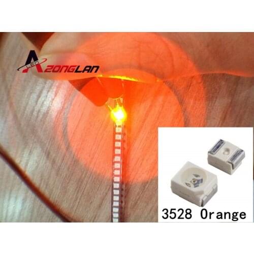 500PCS SMD Led 3528/1210 Orange/amber Smd/smt Plcc-2 High Quality Ultra Bright Light-emitting Diodes free Shipping