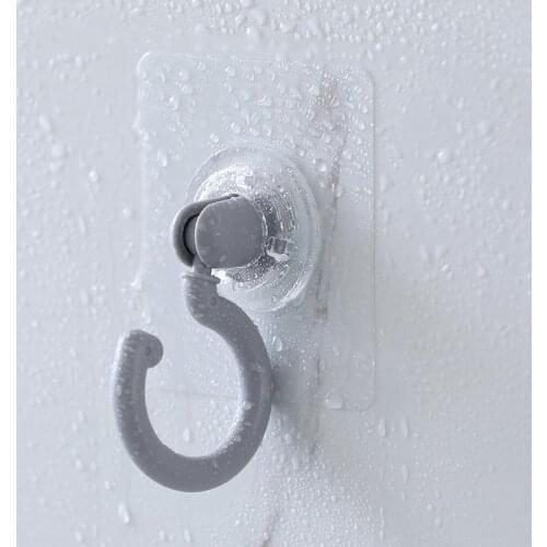 ABS Punch-free Multi-Purpose Hook 360 Degree Rotatable Kitchen Hook Home Storage Accessories Clothes Bag Storage Wardrobe Shelf