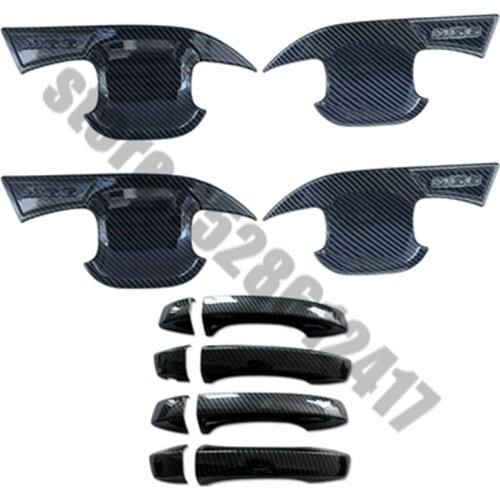 ABS Carbon fiber pattern Door Handle Bowl Door handle Protective covering Cover Trim Car styling for MG MG6 HS 2017-2020