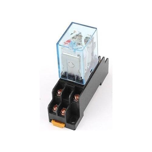 AC 12V Coil Power Relay 10A DPDT LY2NJ with PTF08A Socket Base