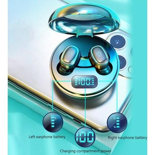 A10TWS Bluetooth5.0Wireless HiFiIn-Ear Earphones with Digital Charging Box Wireless mini charging bin binaural in-ear headphones