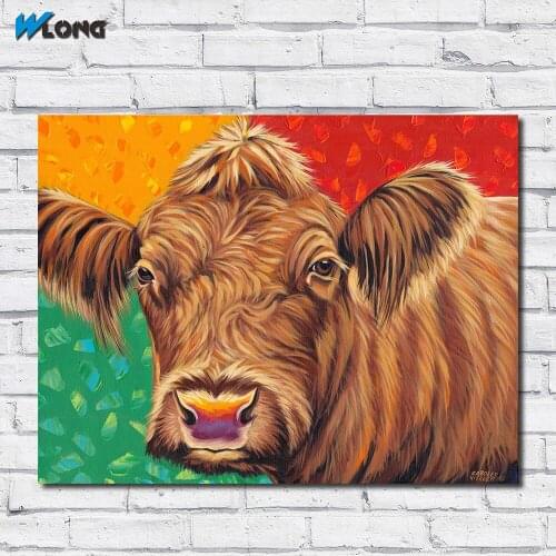 Large Size Printing Oil Painting Animal Country-Cow-II Wall Art Canvas Prints Pictures For Living Room And Bedroom No Frames