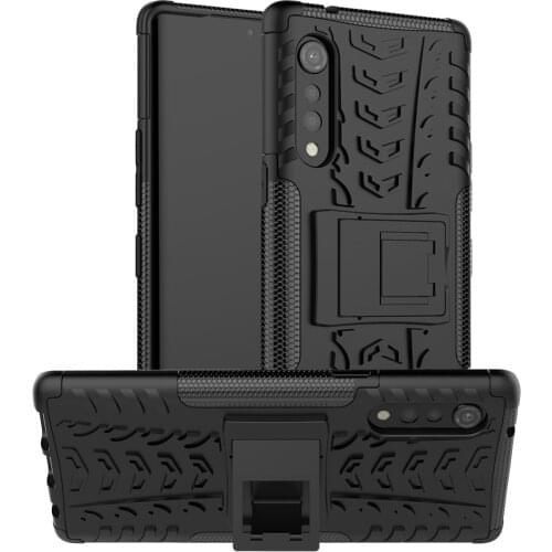 For LG Velvet 4G LMG910EMW Heavy Duty Armor Shockproof Soft TPU with Hard PC Kickstand Case for LG Velvet 5G LM-G900N LM-G900E