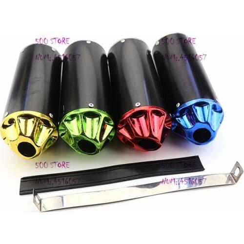 Black Motorcycle Universal Exhaust Pipe Muffler Moto ATV Scooter engine muffler exhaust pipe chimney For Dirt Bike Scooter