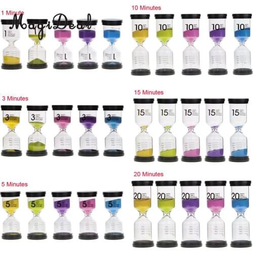 MagiDeal Colorful 1/3/5/10/15/20 Minutes Sandglass Hourglass Sand Clock Timers Timing Tool Home Decor Ornaments