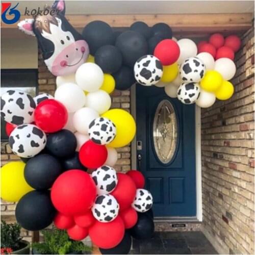 Farm cow Party Decoration Balloon Garland Arch Kit For Kid 1st Birthday Backdrop cow Latex Globos Baby Shower Kids Toys SUpplies