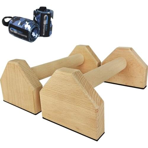 Push Up Handles Wooden Push Up Bar for Jump Throughs Handstand Pushups and Calisthenics Fitness Exercise Equipment for Home