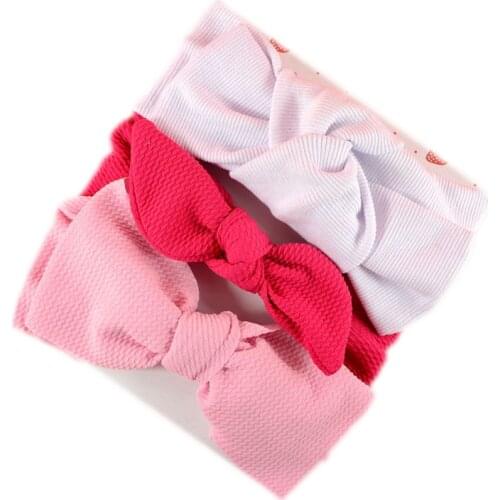 Baby Headband Set Newborn Girls Hairbands Bow Infant Solid Color Turban Kids Headwrap Bubble Cloth Toddler Hair Accessories