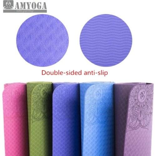 Double-sided Anti-slip 6mm TPE Yoga Mat Fitness Mat for Yoga Carpet Gym Mat with Gymnastics Yoga Mats Balance Pad 183*61cm