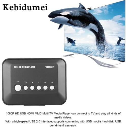 Kebidumei 1080P TV Videos Player SD/MMC Media Player SD MMC RMVB MP3 Multi TV USB HDMI Media Player Box Support USB Hard Disk Dr