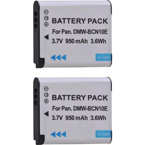 AsperX 2Pc 950mAh DMW-BCN10, BCN10, DMW-BCN10E Li-ion Battery for Panasonic Lumix DMC-LF1 Lumix LF1 LF1K LF1W Cameras
