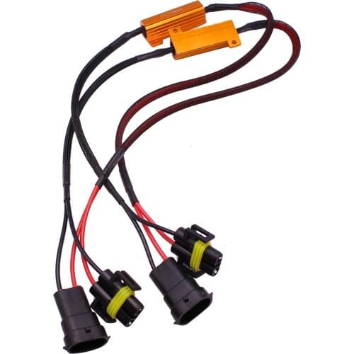 YUNPICAR H11 H8 H9 881 Wire Harness Kit 50W 6Ohm LED Load Resistor Fix Hyper Flashing Blinking Canbus Error Warning Canceller