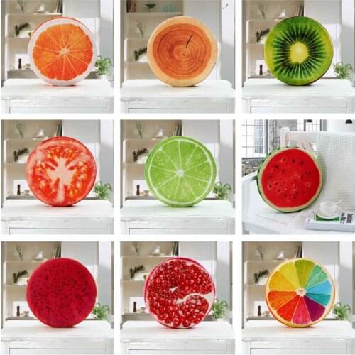 Thicken Fruit Design Round Soft Plush Cushion Tatami Office Chair Cushion Kindergarten Cartoon Cute Seat Pad