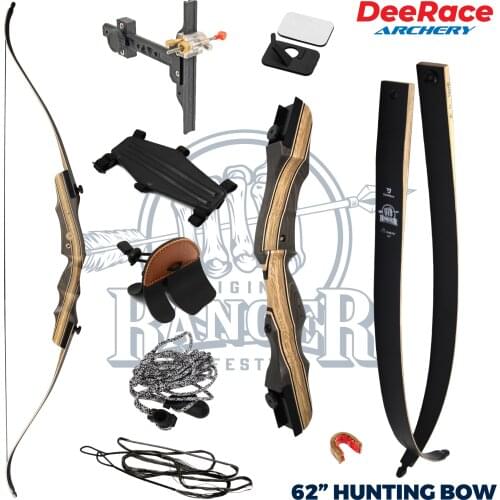 Hunting Recurve Bow 62" Archery Traditional Wood Bow Sage Design With Archery Accessories Right Left Hand 25-55lbs Limbs Riser