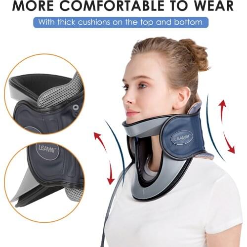 LEAMAI Medical Cervical Collar Neck Traction Device Inflatable Pinched Nerve Neck Stretcher for Neck Pain Relief and Support