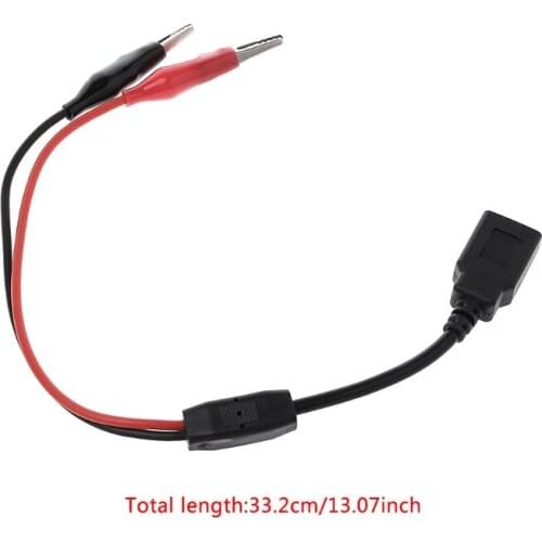 1PC Copper Alligator Clips with Wire Female USB Connector Test Leads Crocodile Clamp W315