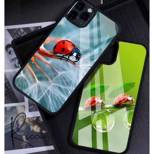 Insect Seven-star ladybug Phone Case Rubber for iPhone 12 11 Pro Max XS 8 7 6 6S Plus X 5S SE 2020 XR 12 Mini case