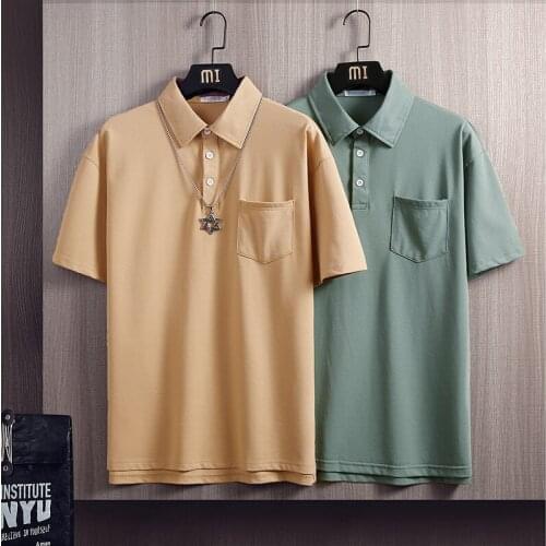 2021 New Mens Polo Shirts Summer Short Sleeve Tops Men Shirt Casual Cotton High-quality Solid Color Male Clothing Fashion