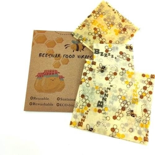 Zero Waste Reusable Storage Wrap Sustainable Organic Sandwich & Cheese Food Wrapping Paper BPA & Plastic Free Beeswax Food Wrap