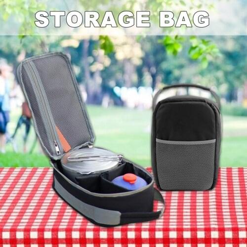 Portable Camping Cutlery Storage Bag Picnic Dinnerware Carrying Tote For Food Bento Pouch Dinner Container Carrier 28x17x10cm