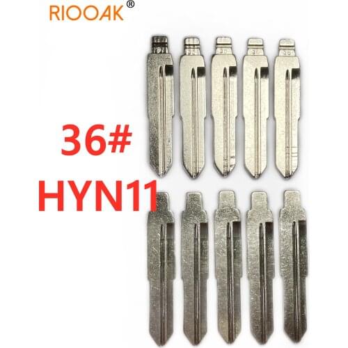 RIOOAK 10pcs #36 lishi HYN11 Metal Blank Uncut Flip KD/VVDI Remote Key Blade for Hyundai Elantra MISTRA Kia RIO Cerato Tucson