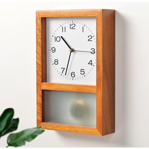 Luxury Wood Pendulum Clocks Wall Home Decor Nordic Silent Wall Clock Modern Design Vintage Watch Desktop Living Room Decor Gift