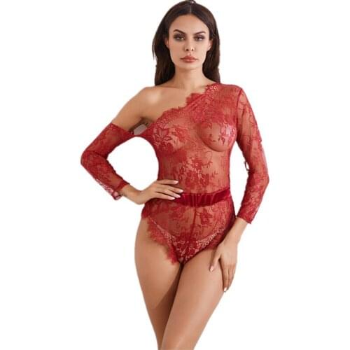 Sexy lingerie hot teddy women intimates sexy underwear porno Lace strapless sex costumes slips nghtgown M / L / XL large size