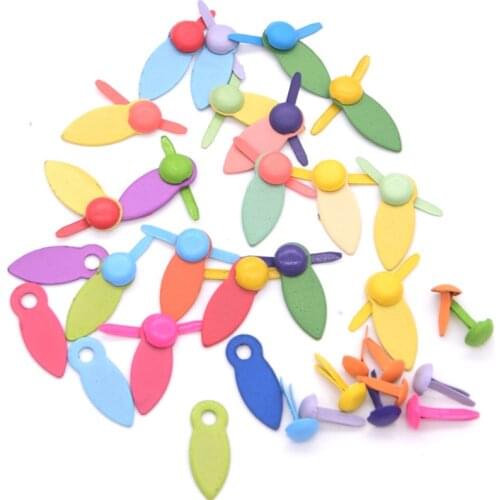 Mixed Color Photo Frame Locks Rotating Buttons Mini Brads For DIY Scrapbooking, Fastner Brads