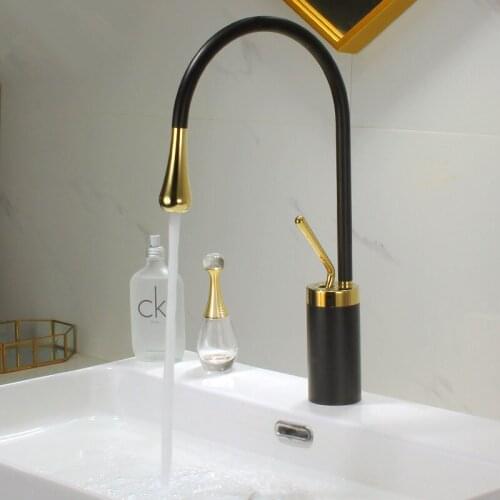 Bathroom Basin Faucets Solid Brass Sink Mixer Tap Hot & Cold Lavatory Crane Deck Mounted Single Handle Rotating Free Shipping