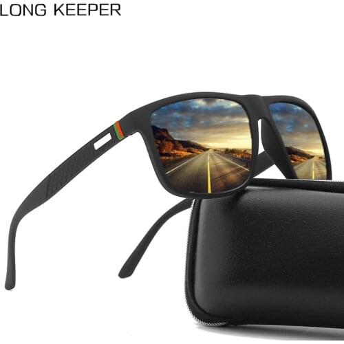 LongKeeper 2020 Polarized Sunglasses Men Fashion Design Square Plastic Sun Glasses Male Driving Sunglass UV400 Oculos de sol