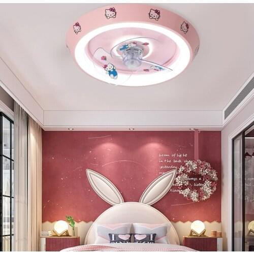 Modern Childrens Led Ceiling Fan with Lights Remote Control and Silent Smart Bedroom Fashion Fans for Home Indoor Lighting 220v