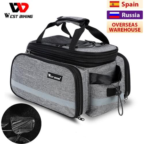 WEST BIKING Waterproof Bike Seat Pannier Pack Luggage Cycling Bag 10-25L Bicycle Pannier Bag Rear Rack Trunk Bag With Rain Cover