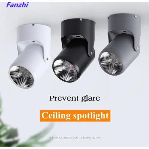 1 dimmable rotating LED downlight surface mounted adjustment COB ac85-265V 5W7W10W12W 15W LED ceiling spotlight