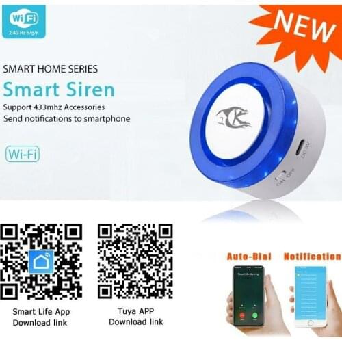 Tuya Smart Gateway APP Remote Control WiFi Sound and Light Smart Alarm Home Security System Host and Sensor Wireless Door Sensor