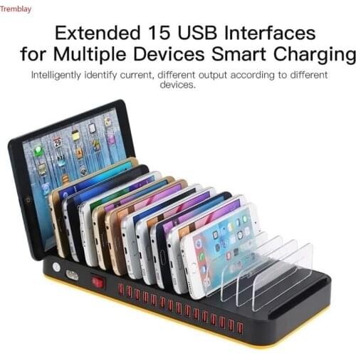100W Multi USB Fast Charger 15 Port Usb Quick Charge Phone Stand Charging Station for Iphone Samsung Huawei Xiaomi Power Adapter