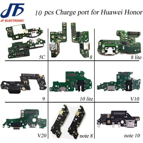10pcs USB Charging For Huawei Honor 5x 5c 6x 7x 8 9 lite 10 lite V9 10 v20 note 8 note 10 Charger Port Dock Connector Flex Cable
