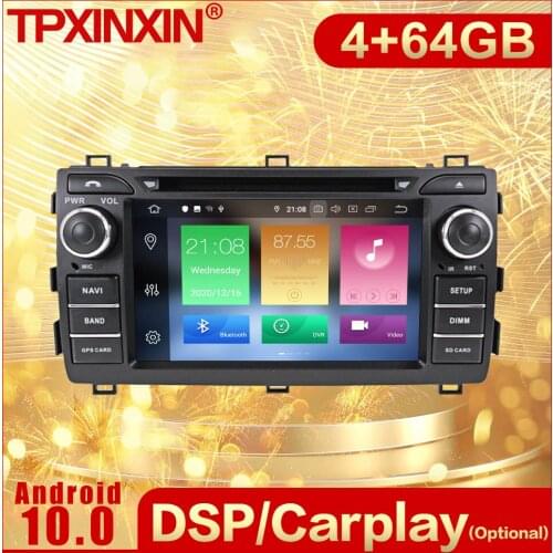 2 Din Carplay Android Radio Receiver Multimedia Stereo For Toyota Auris 2013 2014 2015 GPS Navigation Video Recorder Head Unit