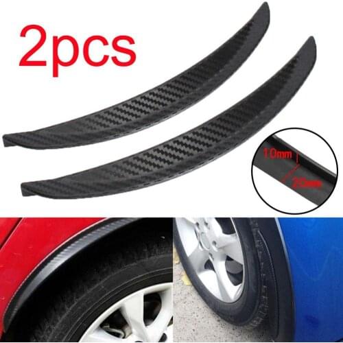 2Pcs 24.5cm Carbon Fiber Car Wheel Eyebrow Arch Fender Rubber Protection Strips